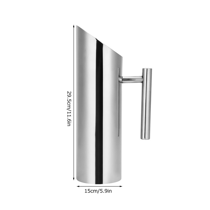 Stainless Steel Water Pitcher, 1L/1.5L Milk Water Jug with Handle,