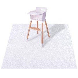 Plastic Splat Mat for Baby, Easy Cleaning Vinyl Floor Mat for Eating Messes, Waterproof High Chair Floor Protector Feeding Cover by MatLeya