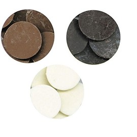 Merckens Chocolate Variety Pack D - 1 pound each Cocoa Lite, Dark, & White