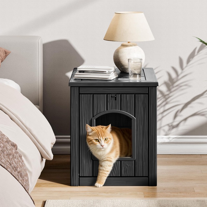 Cat Litter Box Enclosure, Resin Hidden Litter Box Furniture Side