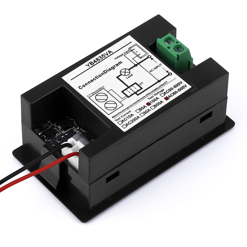 DROK Volt Amp Meter, AC 500V 100A Digital Voltmeter Ammeter