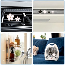 8 Pcs Daisy Flower Air Vent Clip Accessories Air Conditioning Outlet Clip Car Airfreshener Dashboard Accessories Charm Car Inter Decor(4 Sizes, White, Black)
