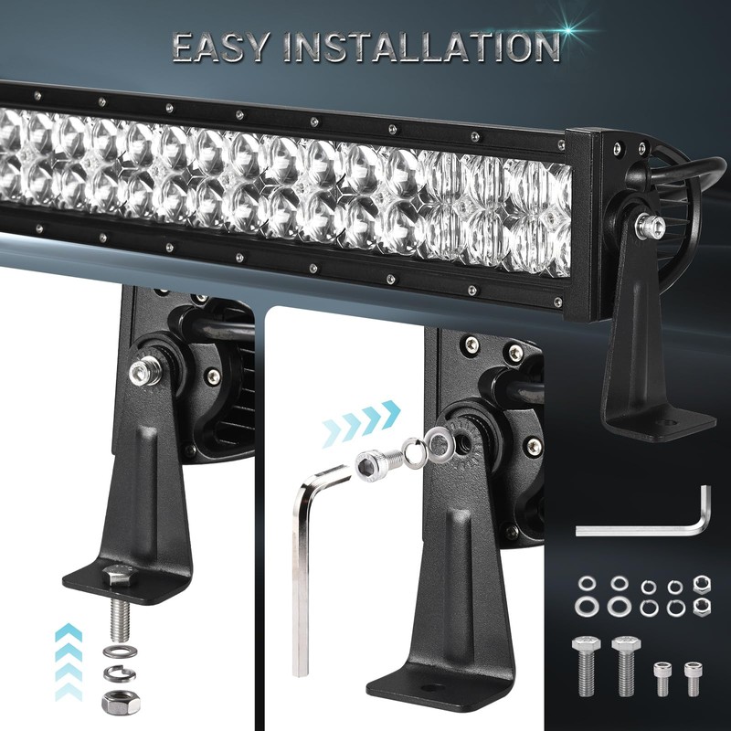 Audak LED Light Bar Side Mounting Brackets Kit Universal Stainless