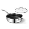 DELUXE Hybrid Nonstick 3.7 Qt Deep Sauté Pan with Lid,