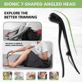 BALUCA Toenail Clippers for Thick Nails for Seniors, Straight Fingernail Clippers and Angled Head Large Toe Nail Clippers with Wide Opening Nail Cutter for Men & Women, Black