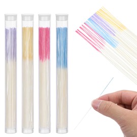 Classicseali 240PCS Earring Hole Cleaner Floss, Disposable Ear Piercing Cleaner Floss,4 Colors Piercing Flosses with Storage Tube, Ear Piercings Care Kit for Men and Women,Blue,Purple,Rose Red,Yellow