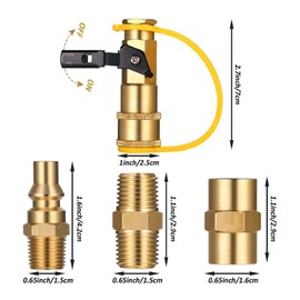 Milageto Propane Quick Connect Adapter Kit Replacement, for Propane Hose Brass Pipe Fitting, 1/4" Male Pipe for Patio Camping Grilling