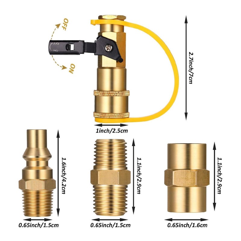 Milageto Propane Quick Connect Adapter Kit Replacement, for Propane Hose