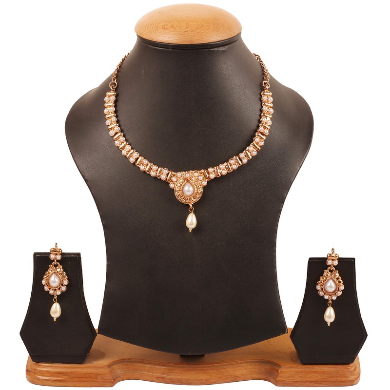 Touchstone - Juego de collar de joyería tradicional de Bollywood