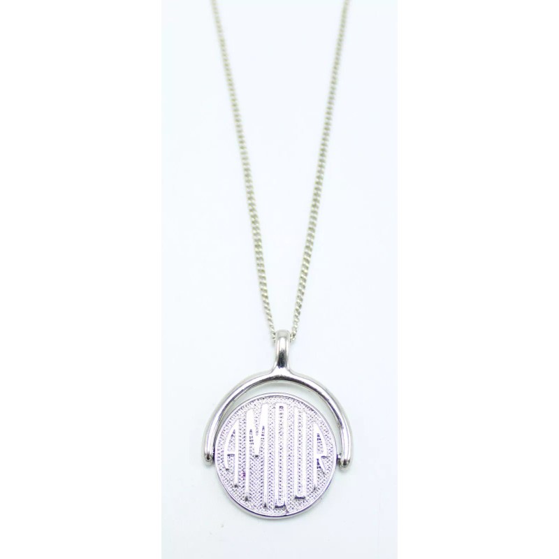 Mudd New "Amour" Love Silver Pendant Necklace by Mudd nwt