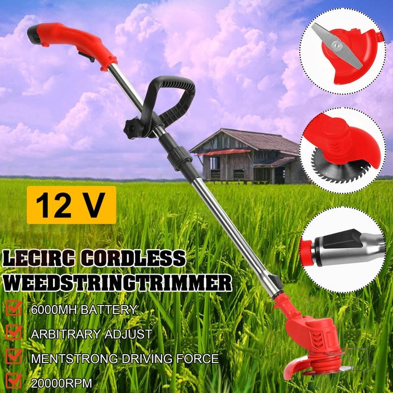 12V Electric Grass Trimmer With Li-ion Battery Lawn Mower Powerful