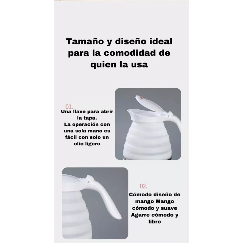 Yooshi Tetera Jarra Electrica Hervidor Agua Plegable Pava Portátil