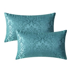CaliTime Cushion Covers, Pack of 2, Throw Pillow Covers Cases for Couch, Sofa Home Decoration, Vintage Damask Floral Shining & Dull Contrast