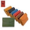 Tochigi Leather Trifold Mini Wallet Navy