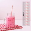ALINK ALINK 100 Pink and White Striped Paper Straws, Biodegradable