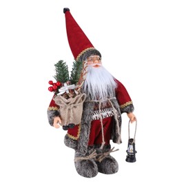 XGOPTS Santa Claus Standing Figurine Santa Doll Ornament Standing Santa Doll Traditional Red Father Christmas Figure for Indoor Table Fireplace Home Decoratons Christmas Ornament Gifts