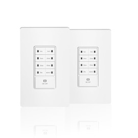 TOPELER Countdown Digital Timer Switch, Repeat in-Wall Timer Switch, Programmable Delay Time Up to 4H, for Household Exhaust Fan or Light, Screwless Plate Include, White, 2 Pack