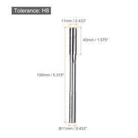 sourcing map Chucking Reamers, 11mm H8 Metric Machine Reamer Drill Bit for Metal Wood Hole Reaming, Straight Flute M35 High Speed Steel Tool