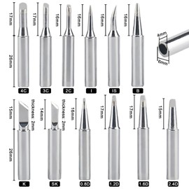 RONMOSNEA 12-Piece Soldering Iron Set, 900 m Soldering Tips, Lead-Free Soldering Tips, Compatible Replacement Set with Hakko, Yihua, Atten & More, for Soldering Station, Welding, Soldering etc