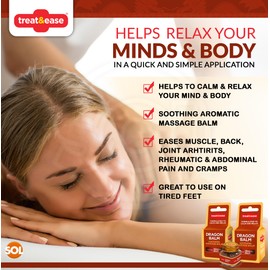 SOL 2pk Dragon Balm 60g – Gentle Heat Rub and Muscle Relaxant, Soothing Massage Balm for Back, Joints and Knees, Quick-Absorbing, Compact & Travel-Friendly for Home or On the Go