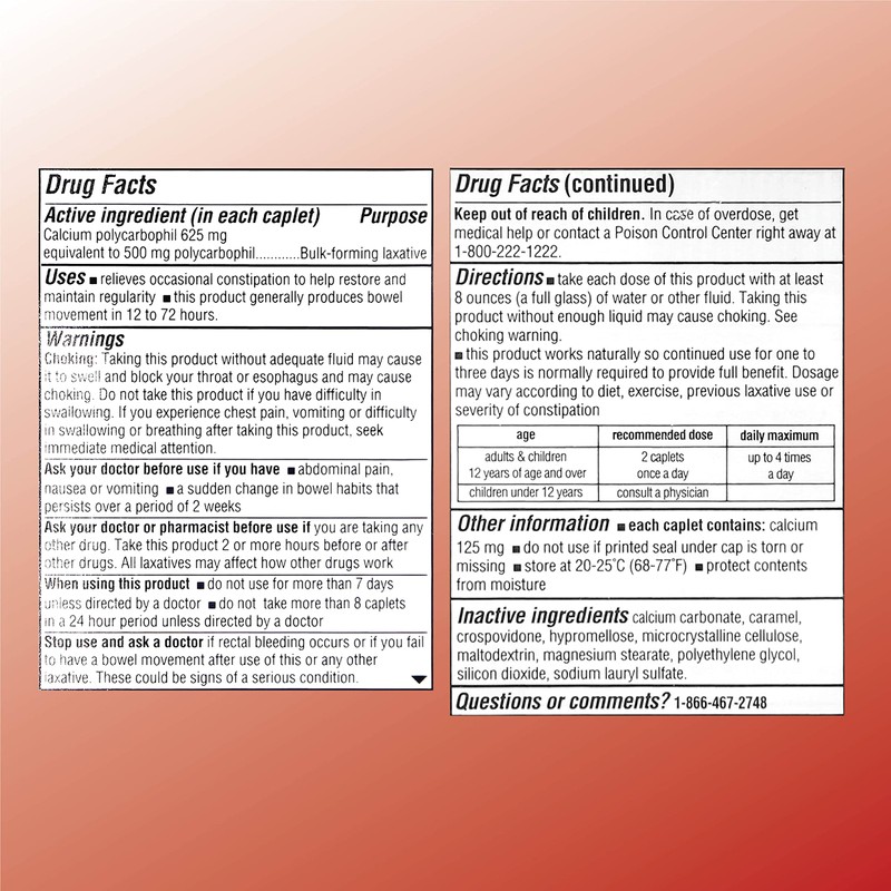 Quality Choice Fiber Therapy Caplets, Safe and Comfortable Constipation Relief