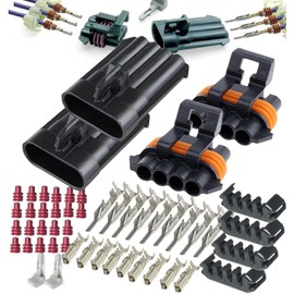 2-Pack (4-Way) Connector Metri-Pack 150 Series Sealed (4-PIN) 16 V & 14 amps, w/16 18 AWG