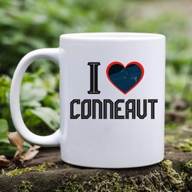 Keepsake Present Mug for City Conneaut Ohio State - I Love Conneaut OH Souvenirs Mug Ceramic 11oz White