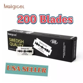 Matgicol 200 Matgicol  Platinum Ultra Sharp Double Edge Cut  Barber Razor Blades