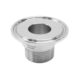 Crapyt 1.5" Tri Clamp Tri Clover Fitting to NPT 1/2" Male Thread Adaptor, 304 Stainless Steel Sanitary Tri Clamp to 1/2 Inche Male Tri Clover