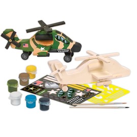 Works of Ahhh... Craft Set - U.S. Army Apache Helicopter Wood Paint Kit