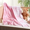 SmoothNovelty Pink Bow Knit Swaddle Blanket for Girls, Cotton Soft