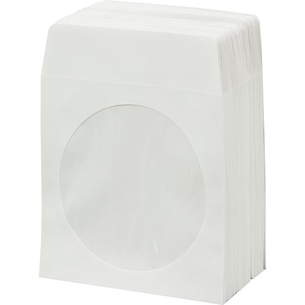 BestDuplicator BestDuplicator White Cd/DVD Paper Media Sleeves Envelopes with Flap