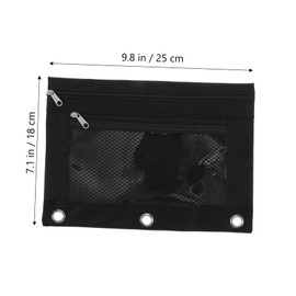 jojofuny Binder Pocket Mesh Pencil Pouch Zipper Binder Pouch for Office School Transparent Oxford Cloth File Bag Organize Tickets Coins Documents Practical Storage