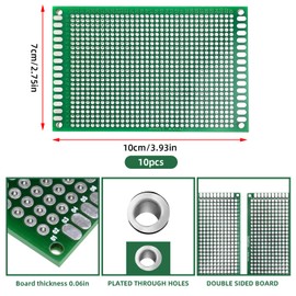 Eagles 10PCS 7x10 cm Double Sided PCB Board,Tinned Prototype Diy Universal FR4 Printed Circuit PCB Board Protoboard pcb kit Compatible with Arduino Kits