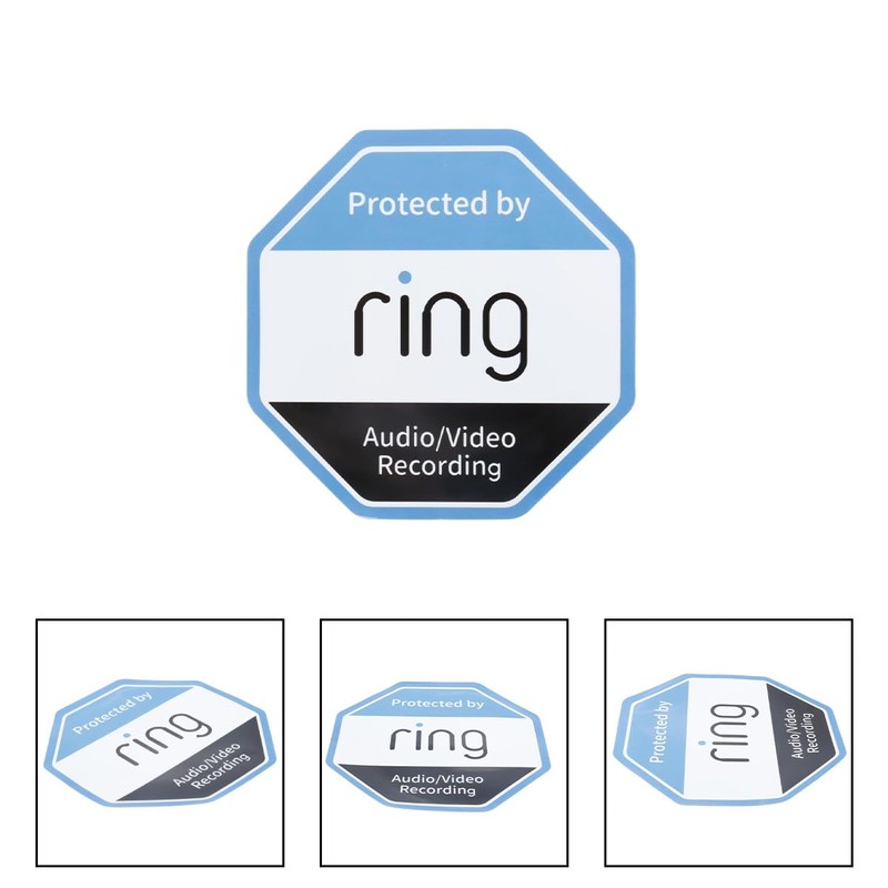 Durlo 10Pcs CCTV Doorbell Camera Sticker PVC Waterproof Ring Security
