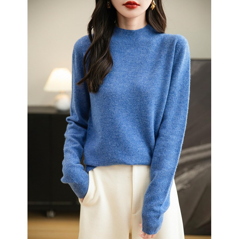 Chanyarn Women's Cashmere Long Sleeve Sweater Mockneck 2025 Fall Winter