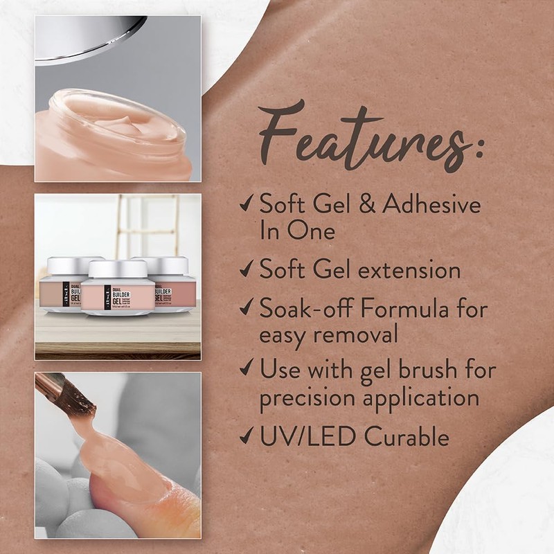 IBD ibd Dual Builder Gel in Barely Nude, Soft Gel/Adhesive,
