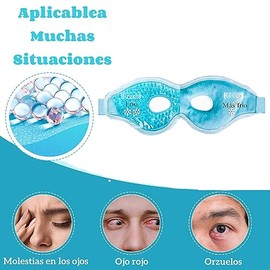 Antifaz para Ojos y Mascarilla, Facial Hielo para Ojos Hinchados/Ojeras/Migraña/Alivio del Estrés, Kits de Mascara de Hielo para Cara con Respaldo de 