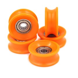 feedal 6 x 30 x 13mm Ball Bearing Pulleys U Groove Guide Pulley Rail Ball Bearing Orange Pack of 5