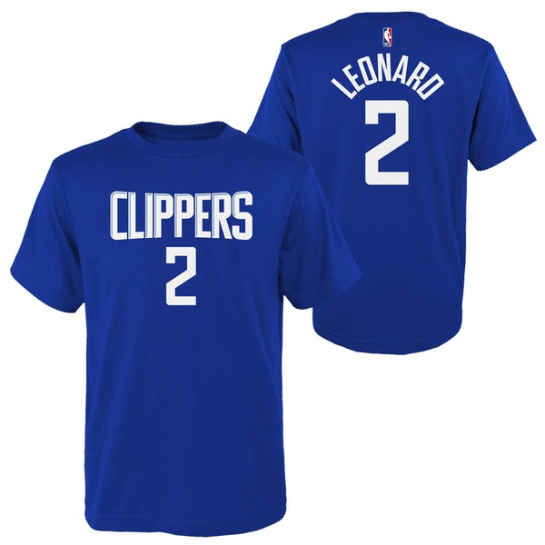 Outerstuff Kawhi Leonard Los Angeles Clippers #2 Youth Player Name & Number T-Shirt Blue (Small 8)