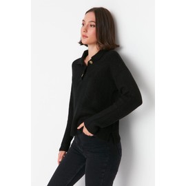 Trendyol Women Regular Basic Polo Neck Knitwear Sweater Black