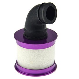 Aluminum Capped Air Filter Element Sponge 04104 Upgrade Parts Compatible with HSP Traxxas Himoto Redcat RC 1/10 Nitro Truck Buggy (Purple)