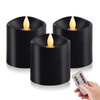 ASLDOIWEH 3x3 Flickering Flameless Candles Set of 3, 2AA Battery