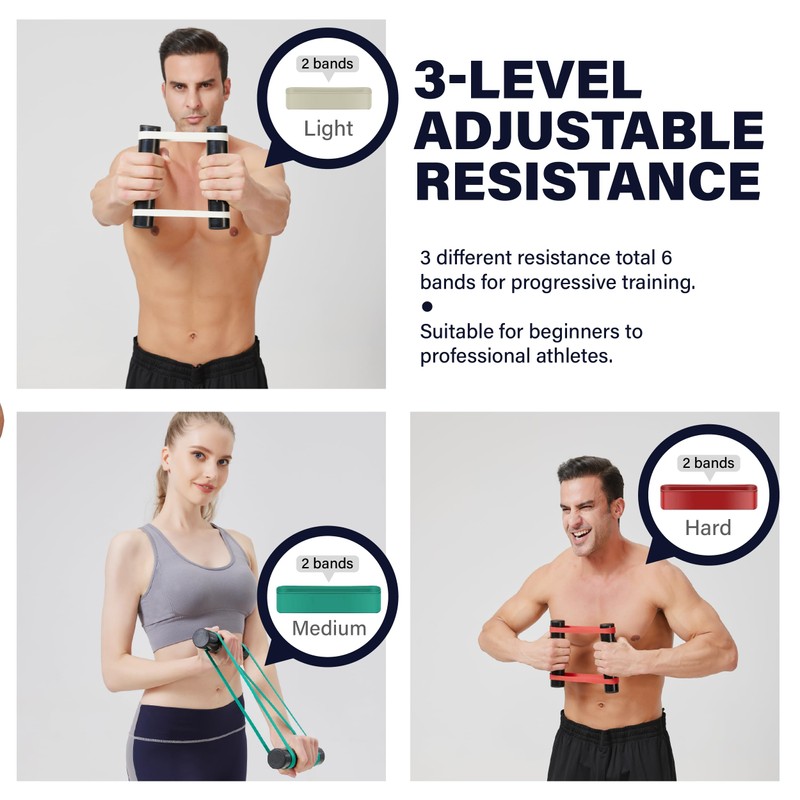 RIPEAGLE Rip Stick Workout Equipment - Adjustable Resistance Bands, Portable