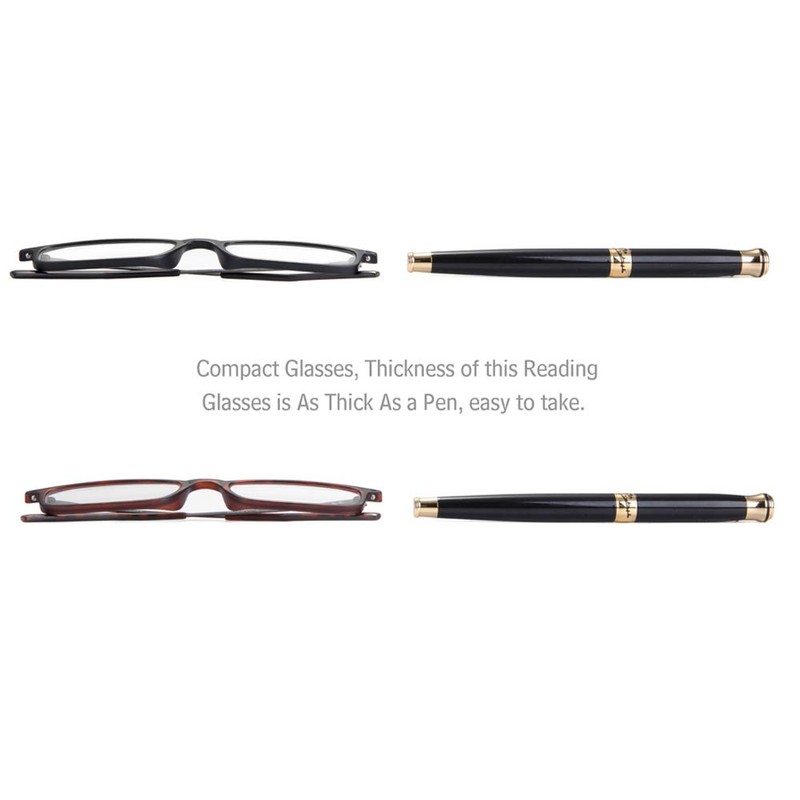EYEGUARD Reading Glasses with Portable Case Slim Mini Pocket Readers