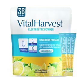 VitalHarvest VitalHarvest 36 Sticks Electrolytes Powder Packets Sugar Free Hydration Packets Electrolyte Liquid Daily IV Drink Mix with Lemon Lime, Low Sodium, 0 Calorie