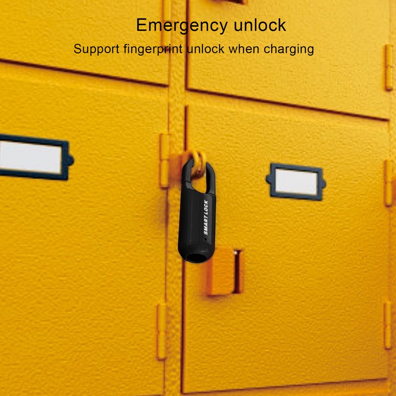 Fingerprint Lock AntiTheft Security USB Rechargeable Thumbprint Padlock for Luggage
