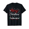 Merry Christmas Cardiac Nurse Stethoscope Merry Christmas T-Shirt, black