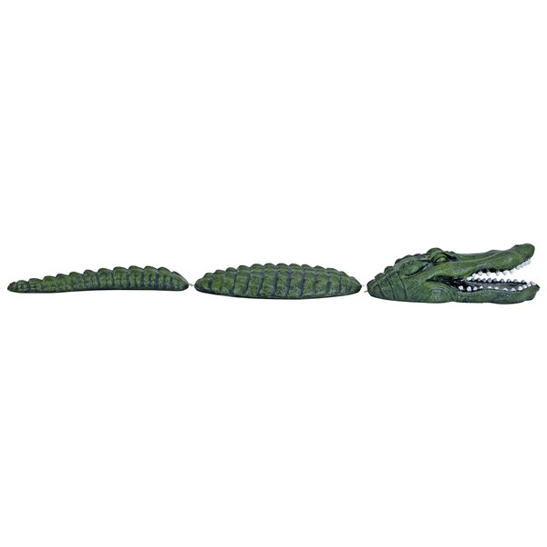 Design Toscano NG296989 Fearless Lawn Gator of The Castel Moat Statue, 4"D x 6.5"W x 33.5"H, full color