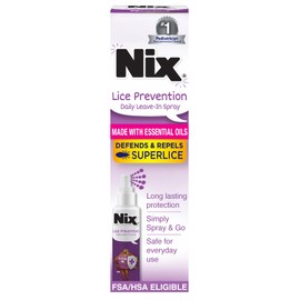 Nix Lice Prevention Daily Leave-In Spray for Kids, Long-Lasting Protection, Repels Superlice, 6 Fl Oz